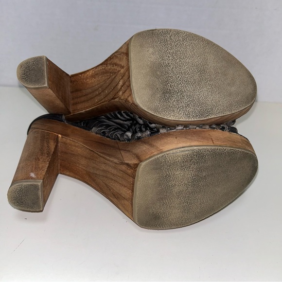 Sbicca Yani Huarache Charcoal Leather Zip Platform Chunky Block Heel Sandal - Picture 11 of 11